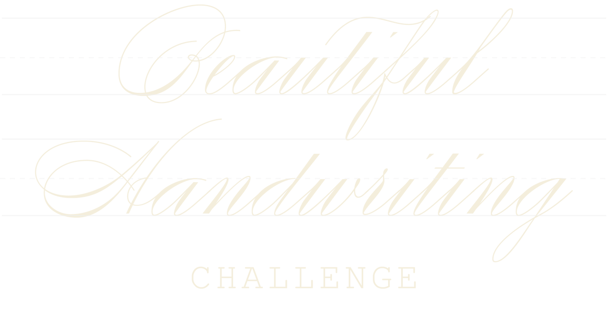 Beautiful Handwriting Challenge